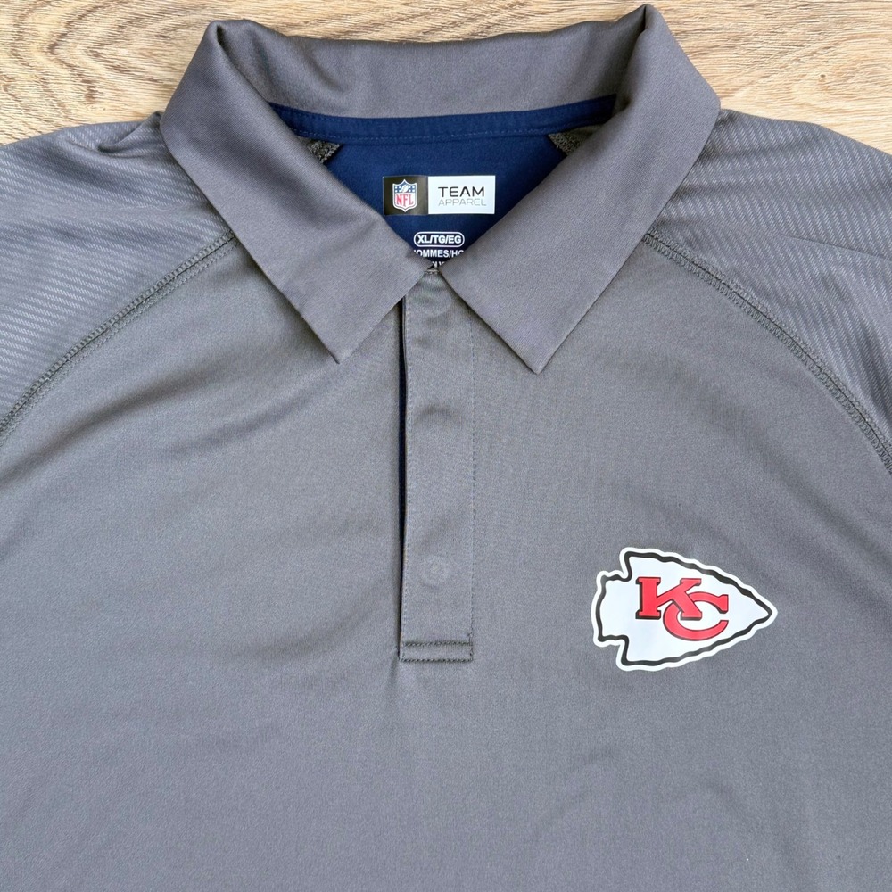 NFL Kansas City Chiefs Polo Shirt Men XL Football Gameday Sporty Casual Golf